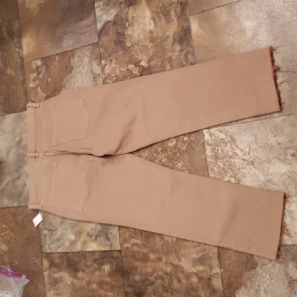 GAP 6S 6 Short 28 Cheeky Straight High Rise Tan Jeans Denim Raw Hem - Picture 6 of 6